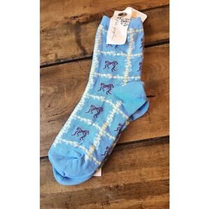Free People Light Blue Sky Bow Socks NWT